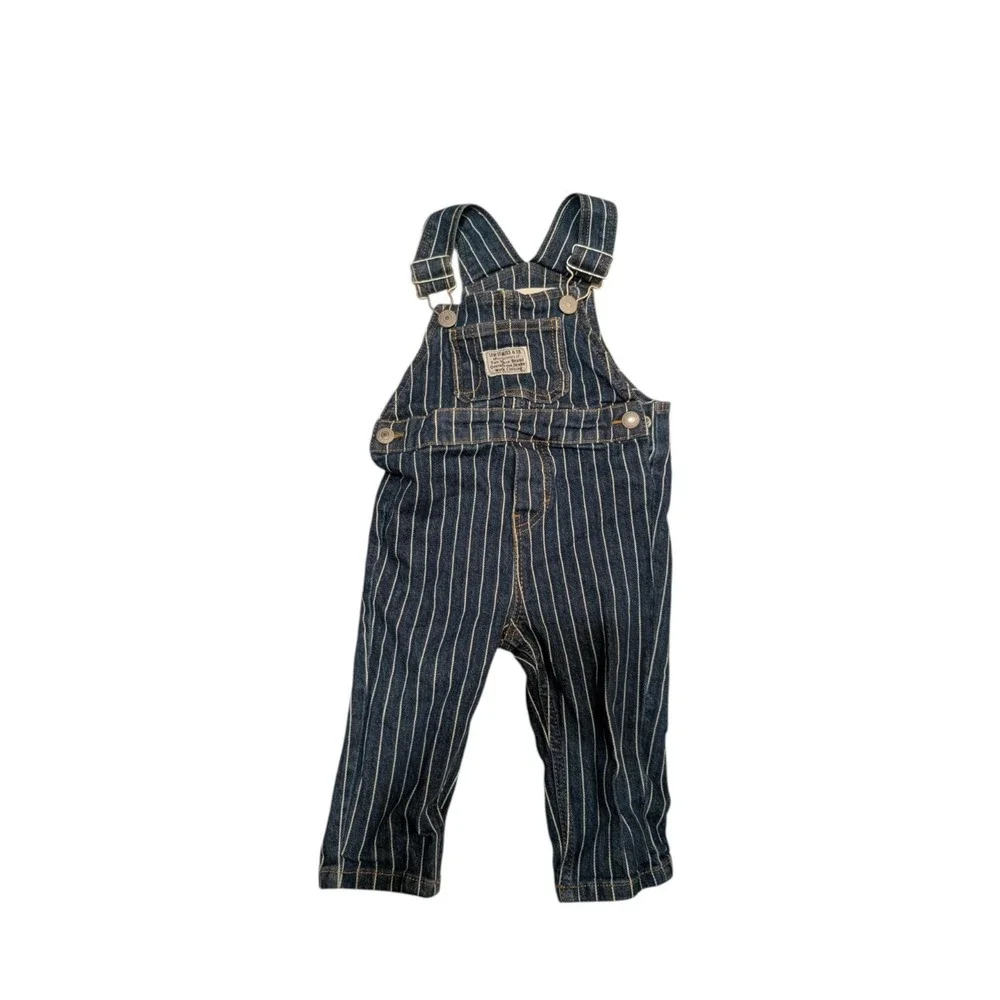 Levi's Baby Overalls Pinstripe Denim‎ Bib Size 12m